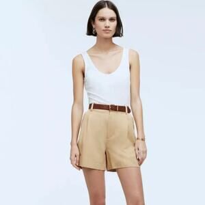 NWT Madewell‎ Harlow Shorts Desert Dune Soft Drapey Pleated Relaxed Fit Size 10